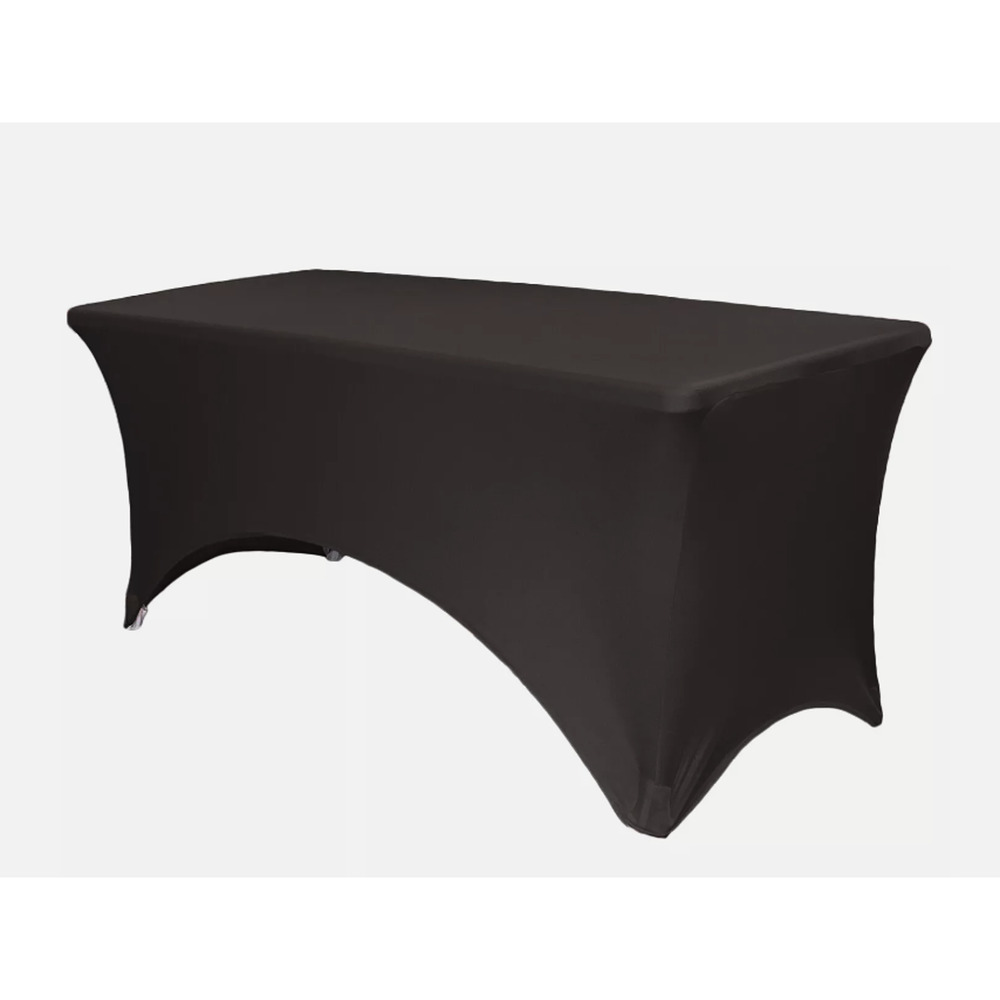 5 SPANDEX Fitted Stretch Craft Vendor Tablecloth Cover BLACK Standard